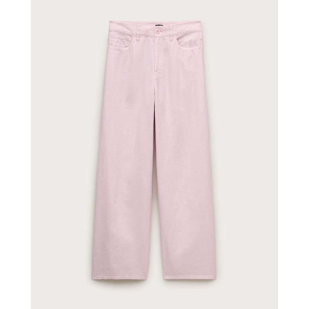 J Crew Pants Womens 25 Petite Pink Linen Blend Wide Leg Stretch Pocket CS251 NWT